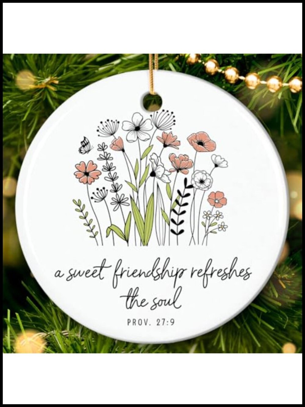 Ceramic Best Friend Ornament Christian Friendship Gift